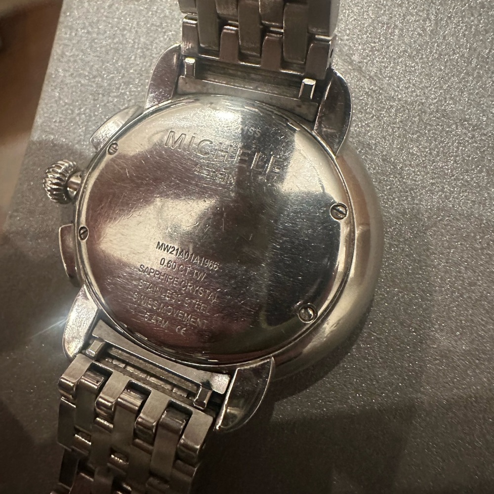 Michele Silver Watch with Roman Numerals. Links and box included! - Picture 11 of 12